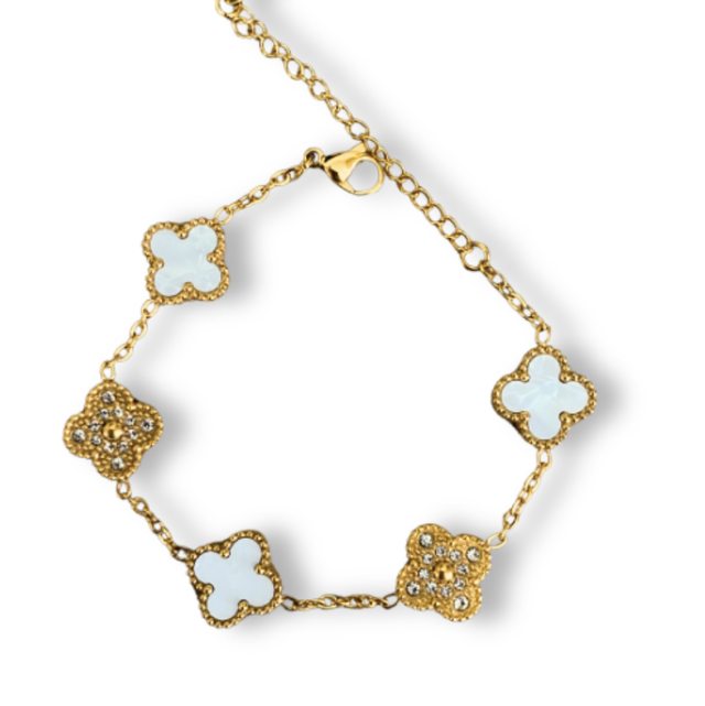 Bracelet trèfle blanc