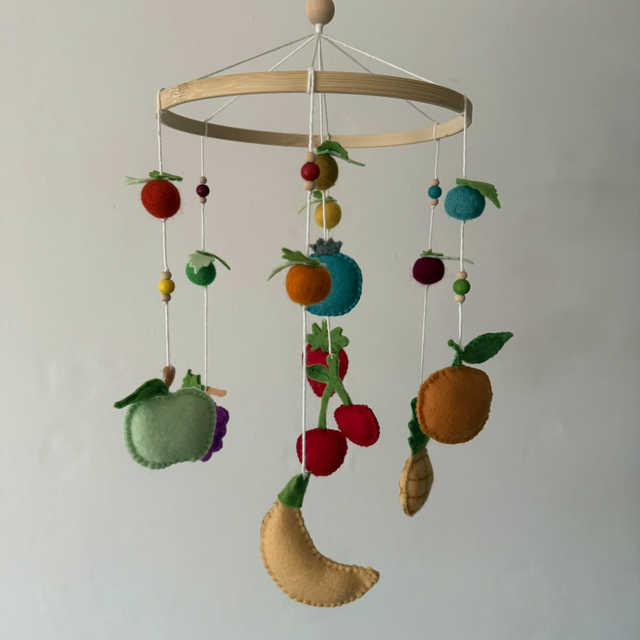 Fruits felt baby mobile