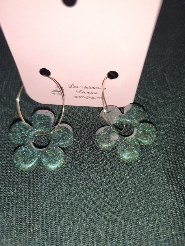 Créoles fleurs noir caméléon 