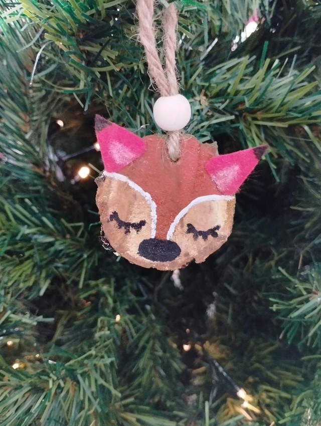 Déco suspension en bois - Renard