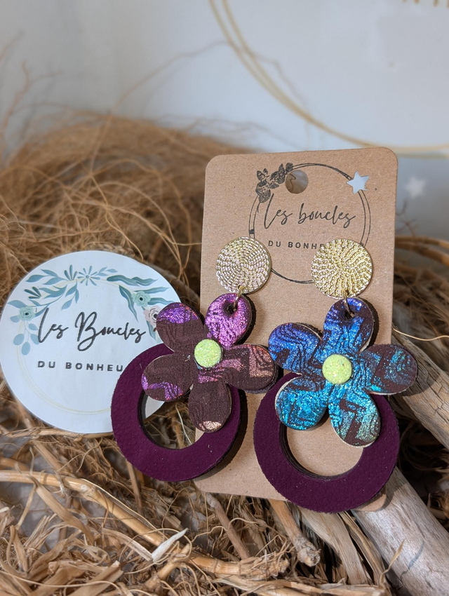 Boucles d'oreilles Baby Marguerite multicolore bm036