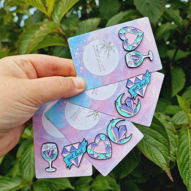 Crystal Pin Badges Set Of Two