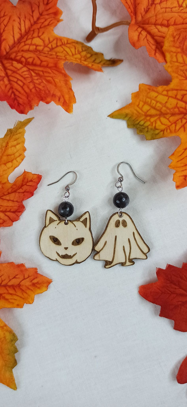 Boucle d&#039;oreilles Chatrouille et Fantomims - Labradorite