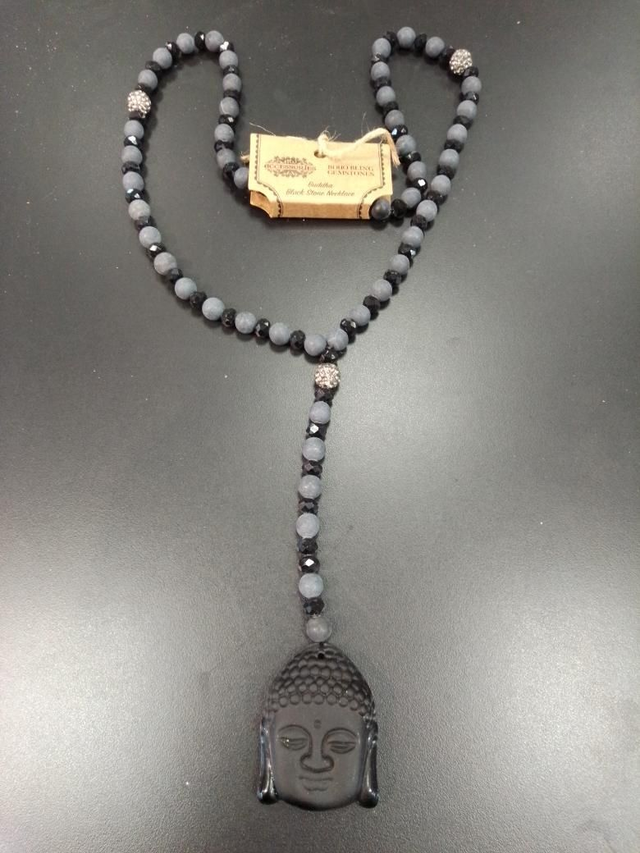 Buddha Black Stone Gemstone Necklace 