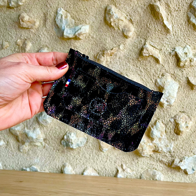 Porte cartes / porte monnaies multicolores texturé