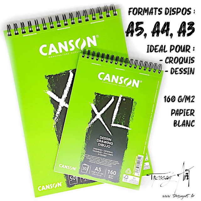 CANSON - CARNET SPIRALE XL DESSIN - CA029