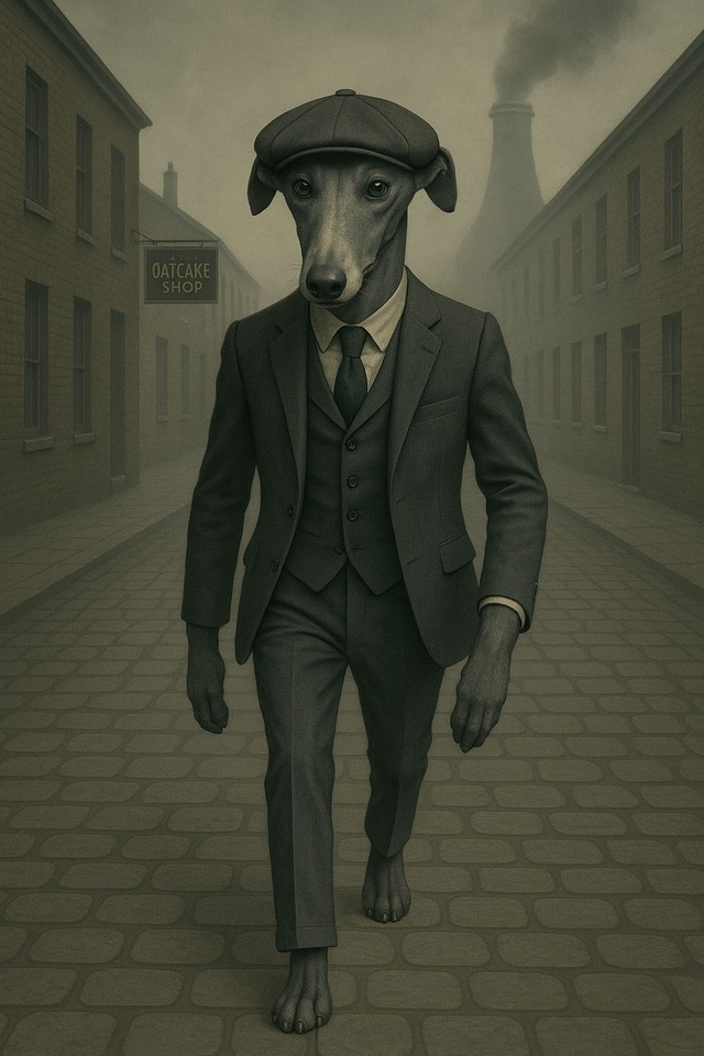 Whippet Framed Canvas Peaky Pooch