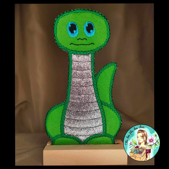 Marque page Dinosaure vert et argent