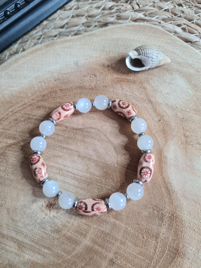 Bracelet Bois et Pierre de Lune 