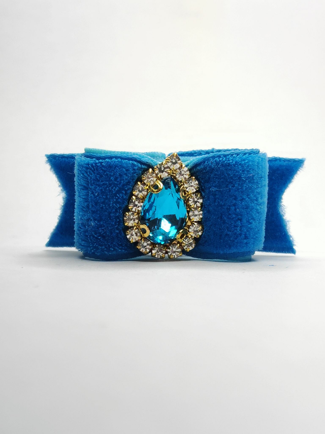 Noeud pour chien classique-velours-strass