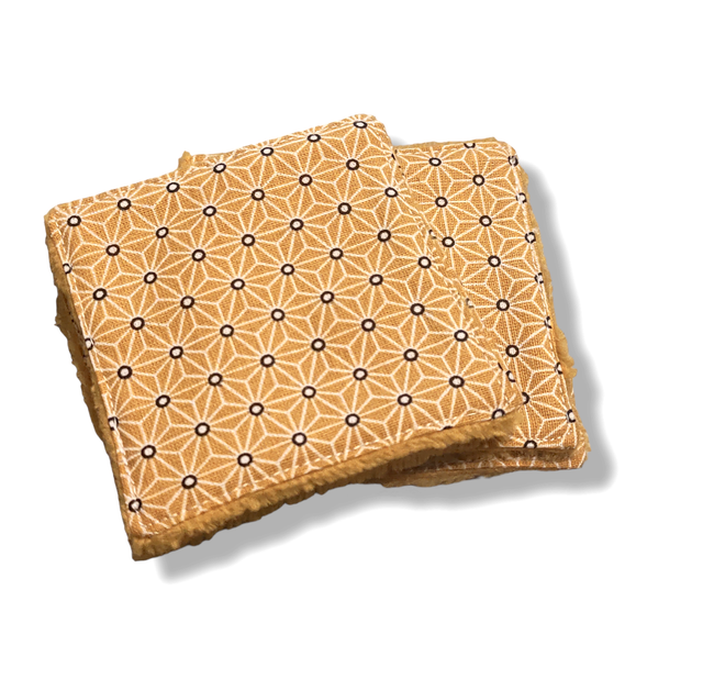 Coton à démaquiller lavable - Japon - Moutarde étoilé