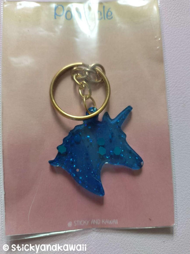 Porte clé tête licorne