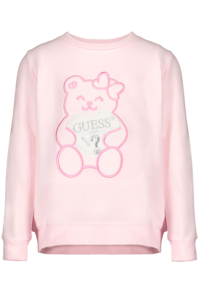 GUESS JEANS FELPA SENZA ZIP BAMBINA ROSA