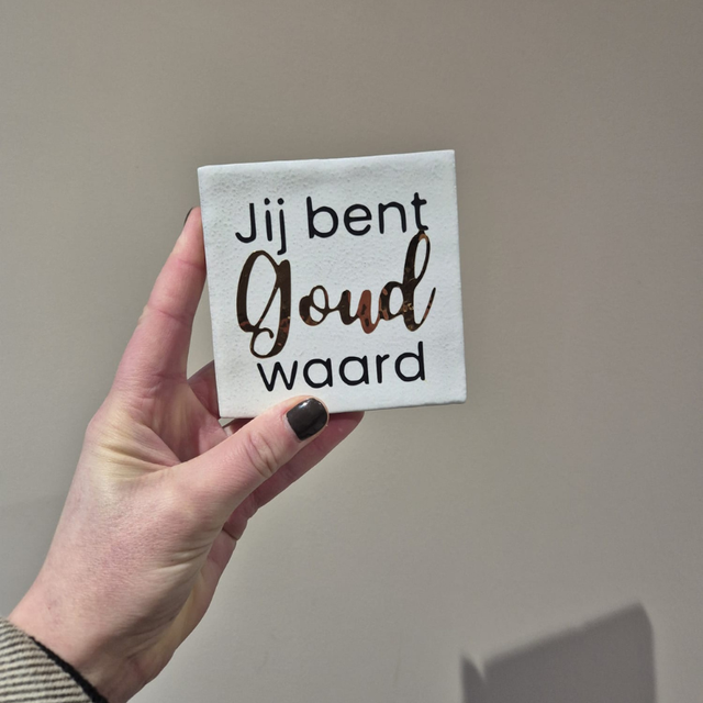 Handmade tegeltje jij bent goud waard 