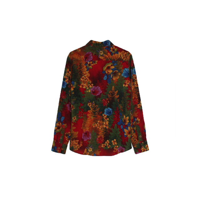 VINTAGE FLORAL ASYMMETRIC SHIRT
