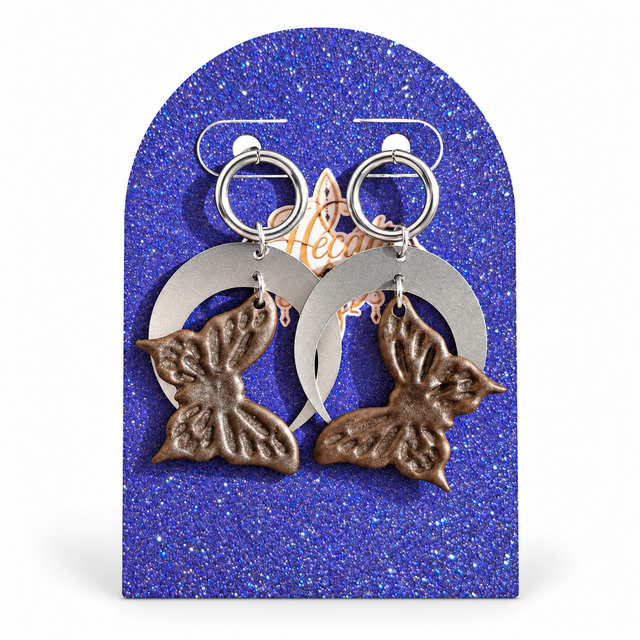 Boucles d'oreilles Papillons d'Argent