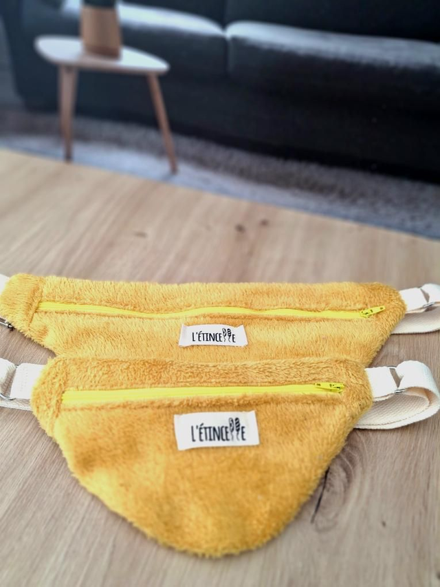 Sacs banane matchy adulte/enfant - Polaire jaune