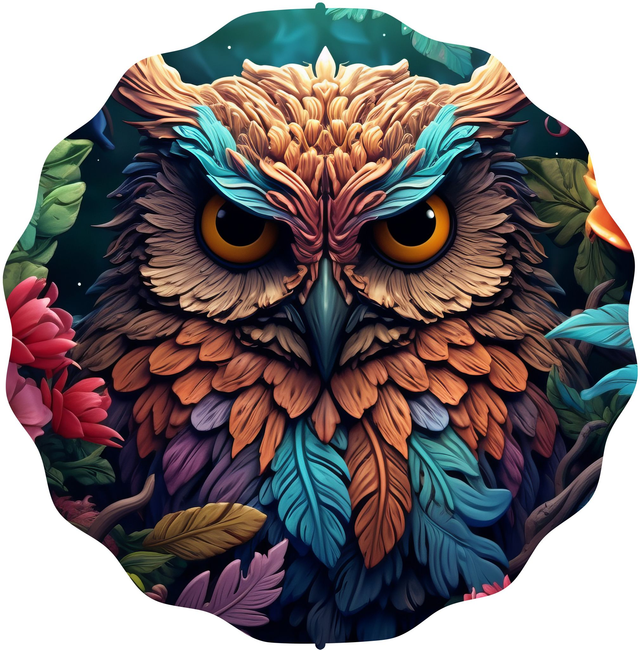 Metal Wind Spinners owl Design 