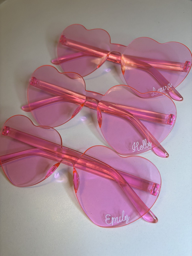 Personalised Heart Shape Sunglasses - Pink