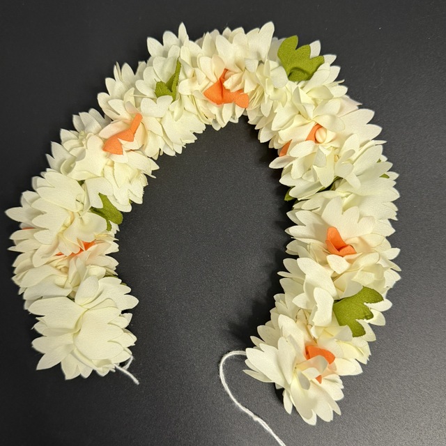White Color Jasmine Flower Fabric Gajra 1pc