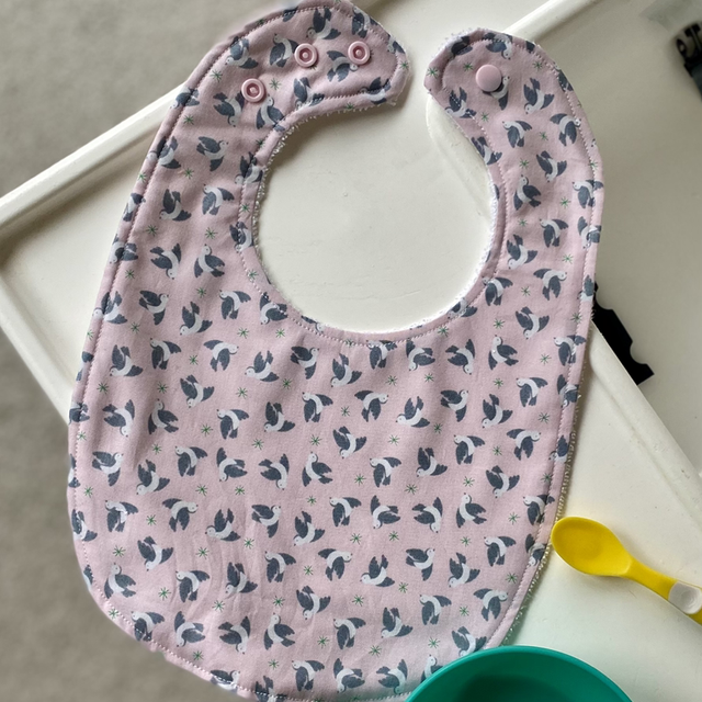 Baby Bib - Pink Doves