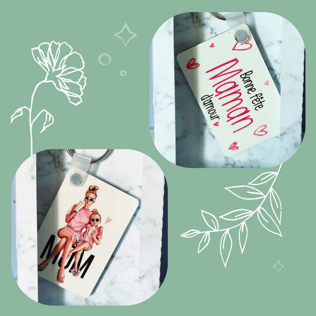 Porte-clé &quot;Bonne fête maman&quot;