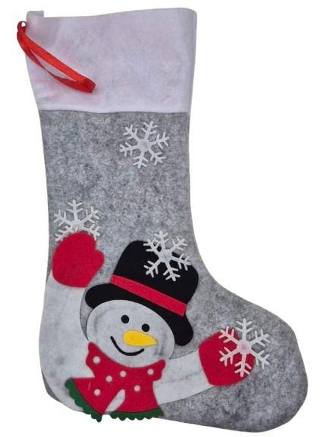 Chaussette de Noël personnalisable avec Bonhomme de Neige et Lumières”