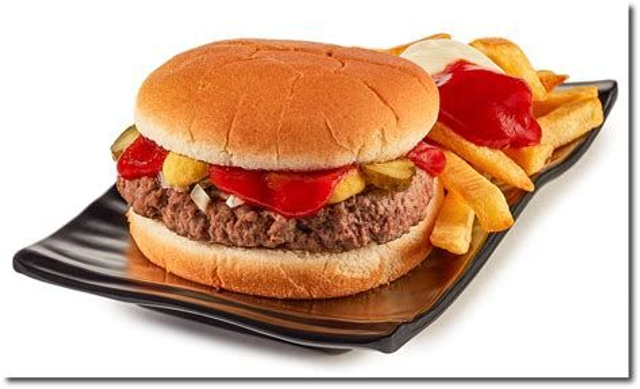 Hamburge (125g)r mit Pommes