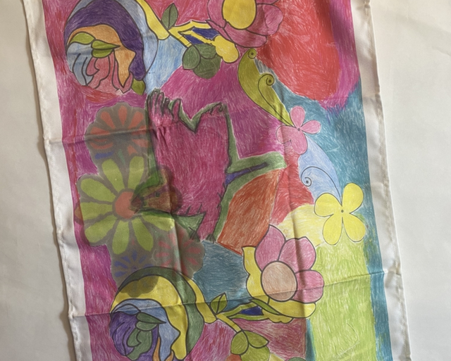 Tea Towel - cotton with ‘floral’ print by Edwina, packaged with belly band ideal for a gift. 