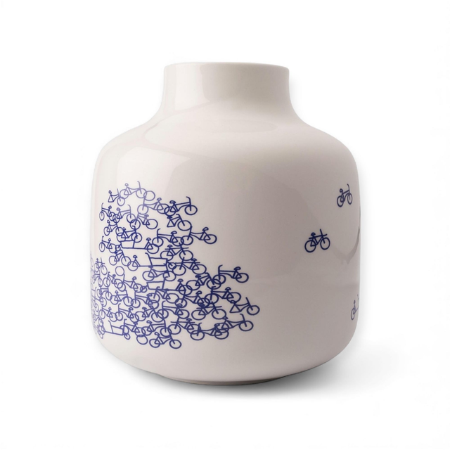 Heinen Delfts Blauw De Blauwe Fiets vaas nr. 3