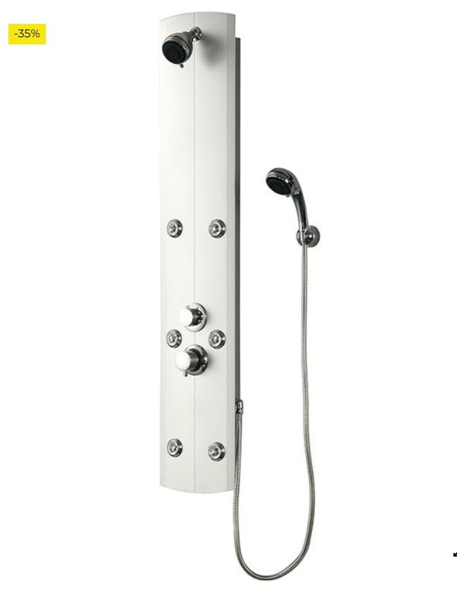 DP Grifería Hidro Punta Cana - Columna de ducha hidromasaje (PVC) color plata