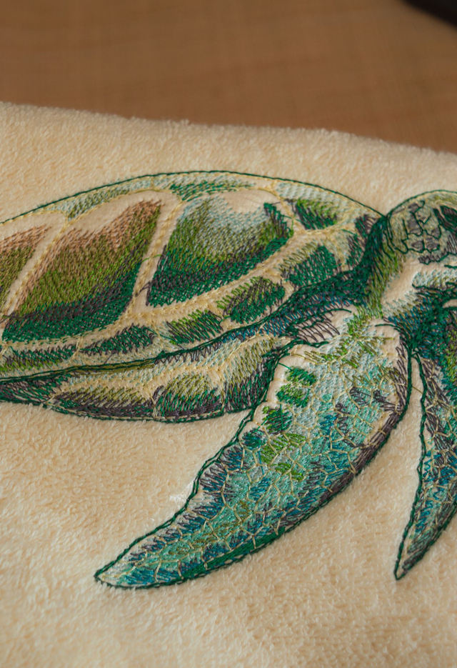 Serviette de bain "Tortue verte"