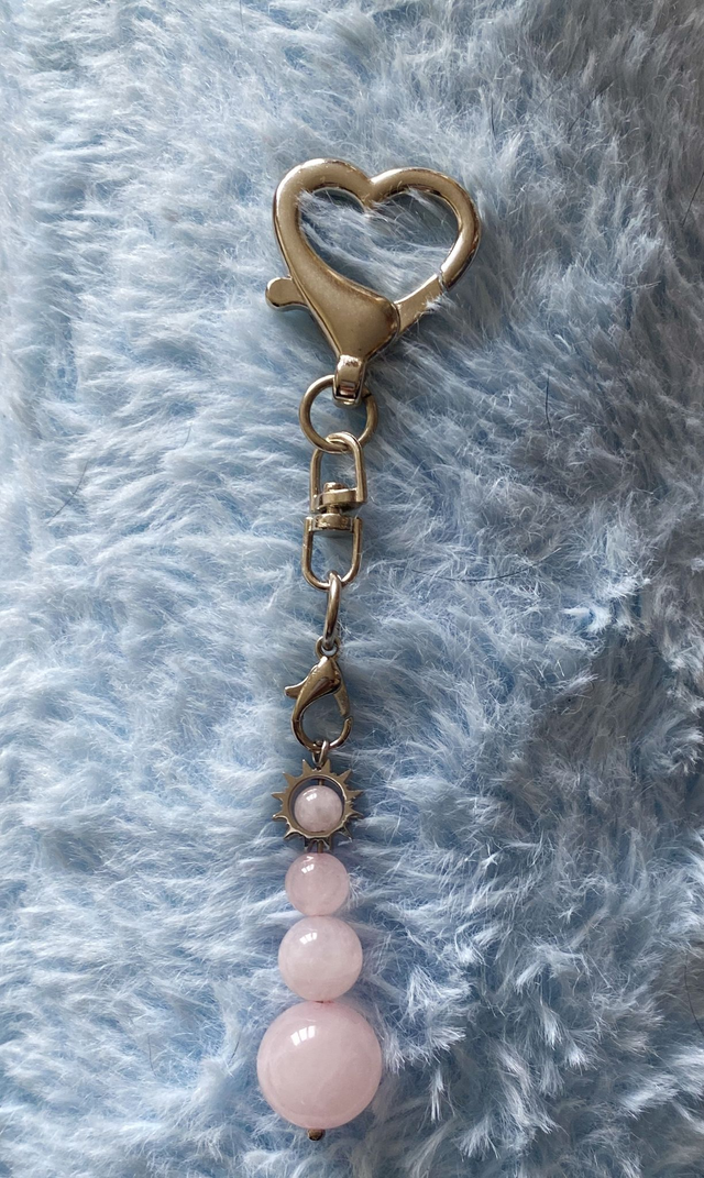 Porte-clés en Quartz Rose