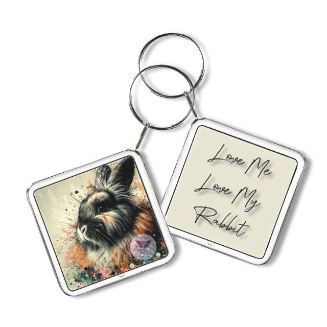 Artistic rabbit image Square Keyring (R08)