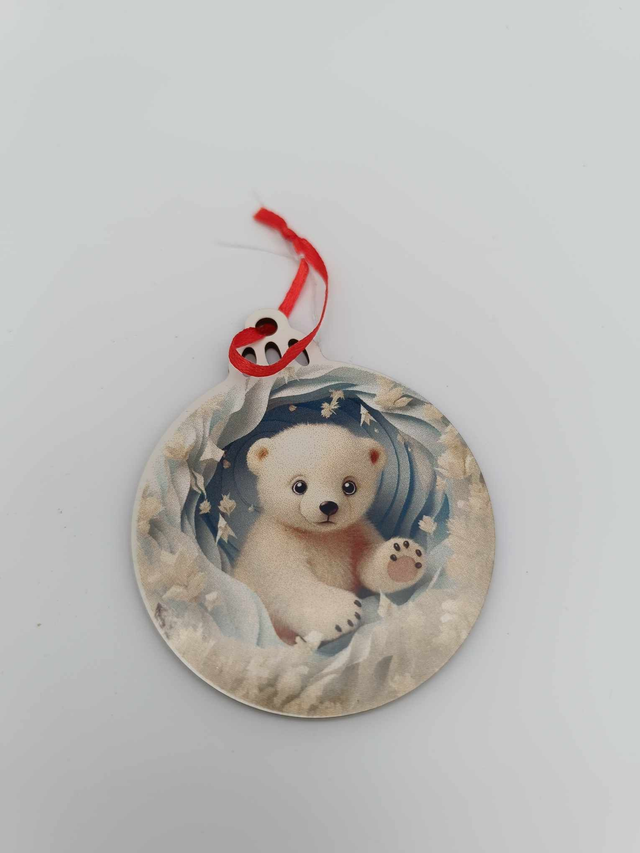 Suspension en bois sublimé pour sapin