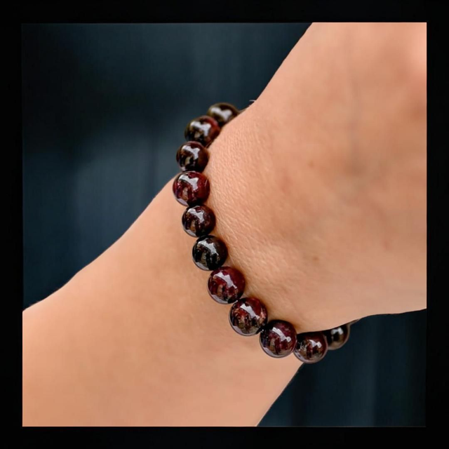 Bracelet en Grenat Véritable - Tailles 4mm, 6mm, 8mm, 10mm – Création sur mesure disponible