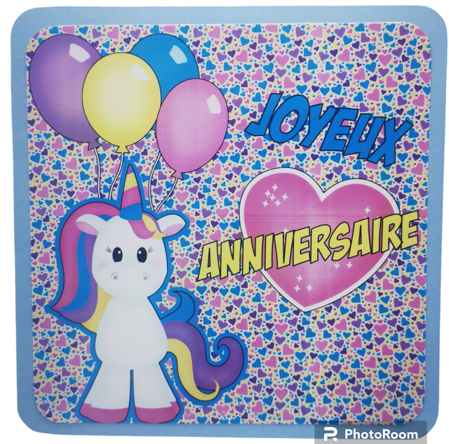 Carte anniversaire licorne
