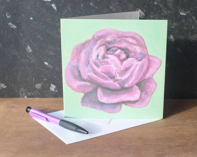 Rose Flower Greetings Card/Mounted Print (Blank Inside)
