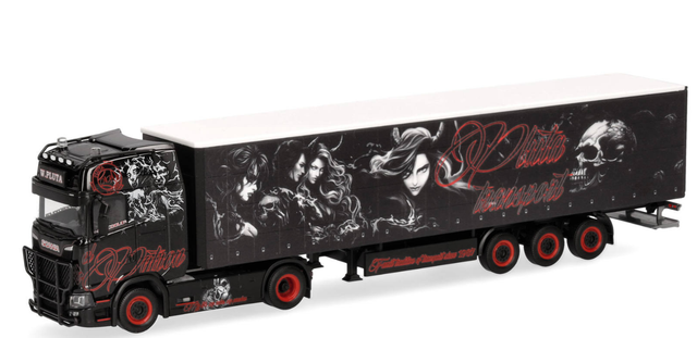 Scania CS20 HD Gardinenplanen-Sattelzug Pluta Transport Polen Herpa 1:87