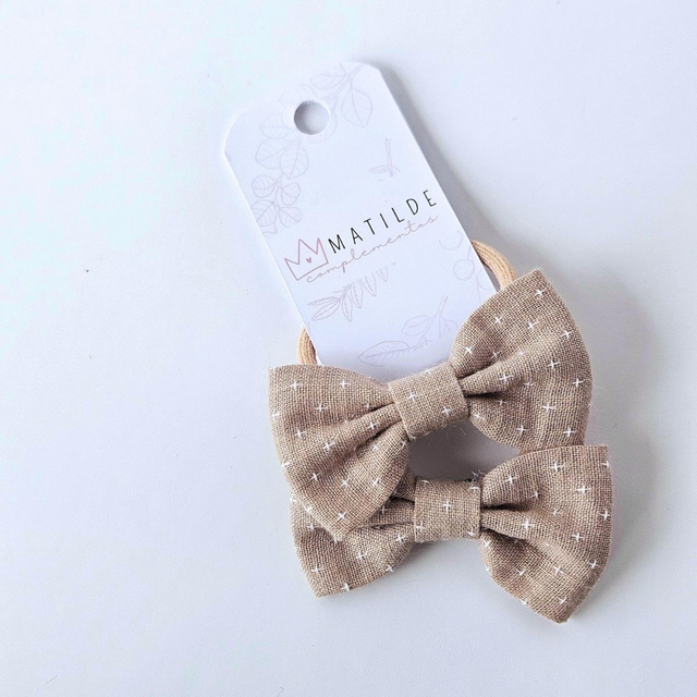 Colet Lazo Par Jaspeado Blanco Beige