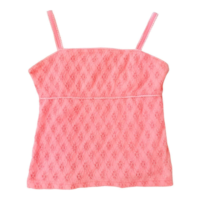 Japanese brand coquette coral pink glittery threads cami 