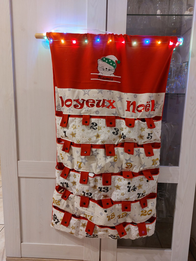 Calendrier  de l&#039;avent tissu