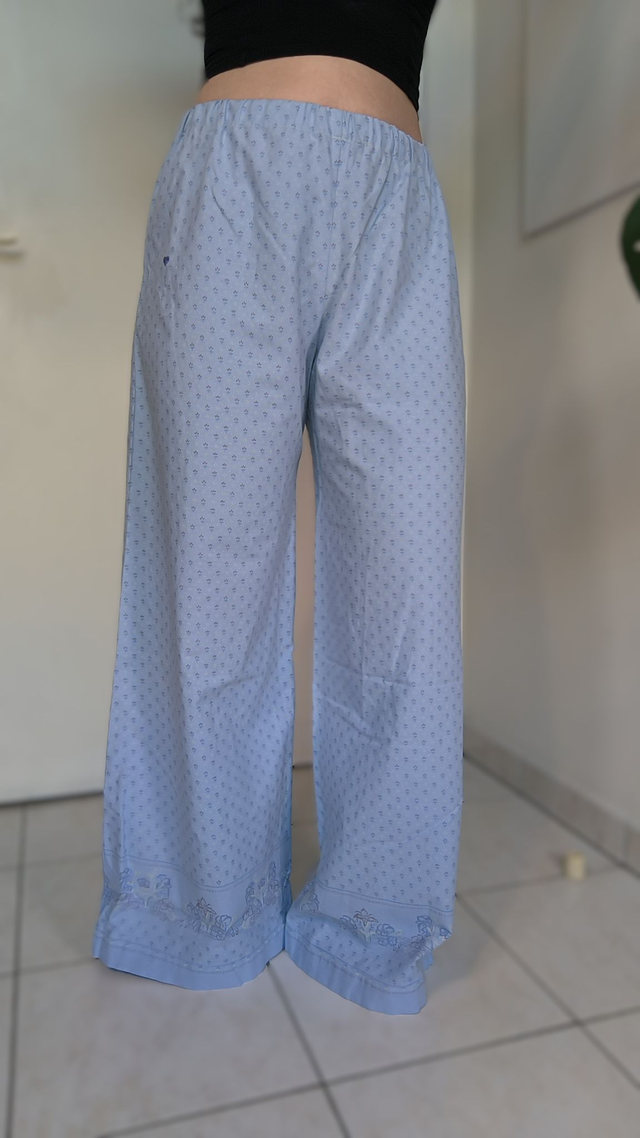 Pantalon bleu à motif - Taille 2