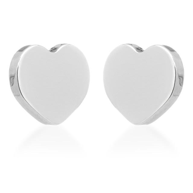 Titanium Heart Stud Earrings - pair