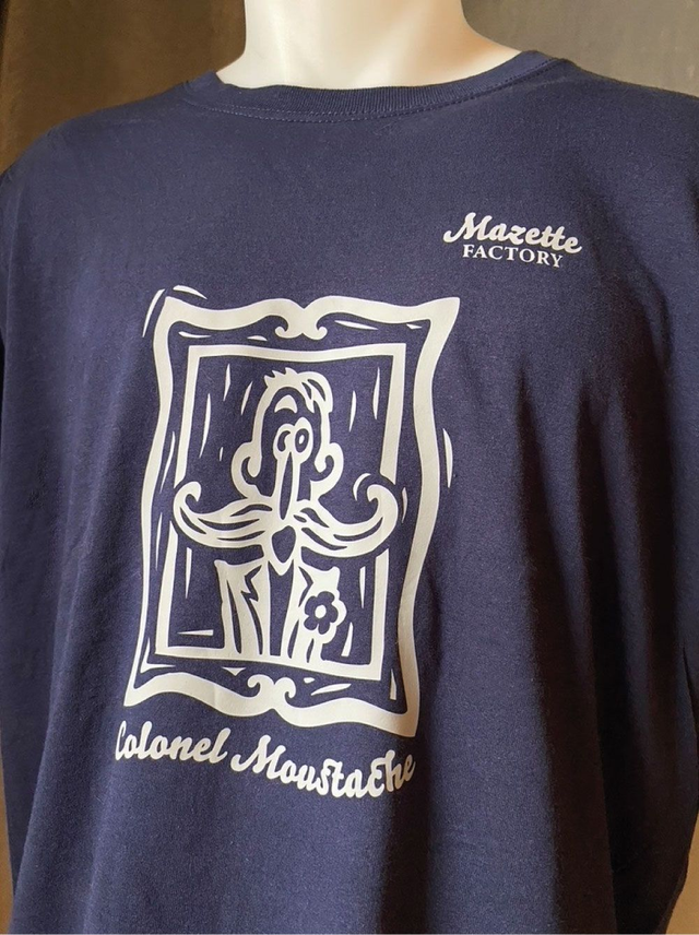 Tee Shirt "Colonel Moustache" Homme Marine