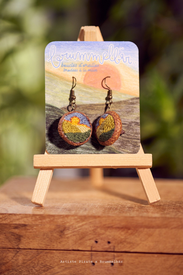 Boucles paysage &quot;Coucher de soleil sur colines&quot;