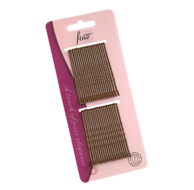 Fine Lines 40 Booby Pins Brown Large (6142)