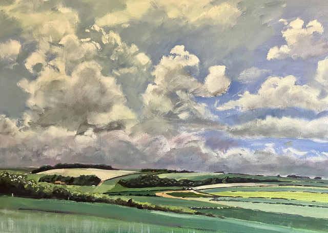 Wetwang looking north west, 3x2 feet original oil on canvas.