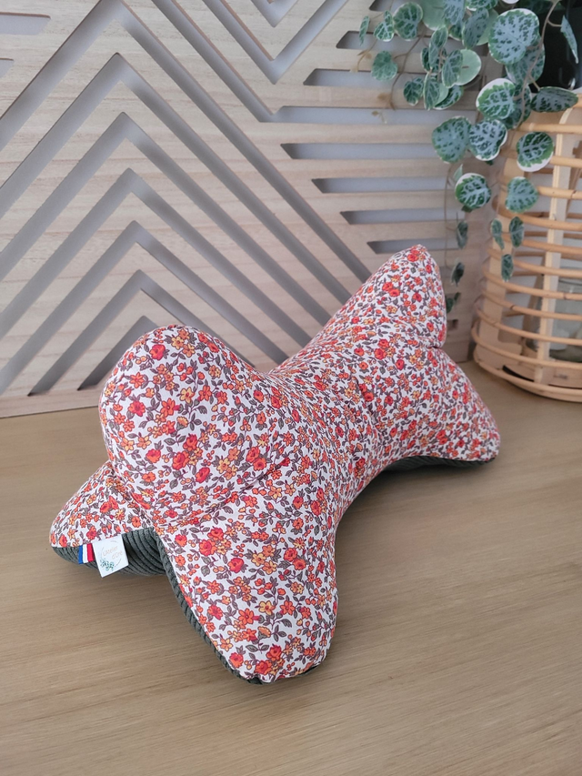 Coussin de lecture velours kaki