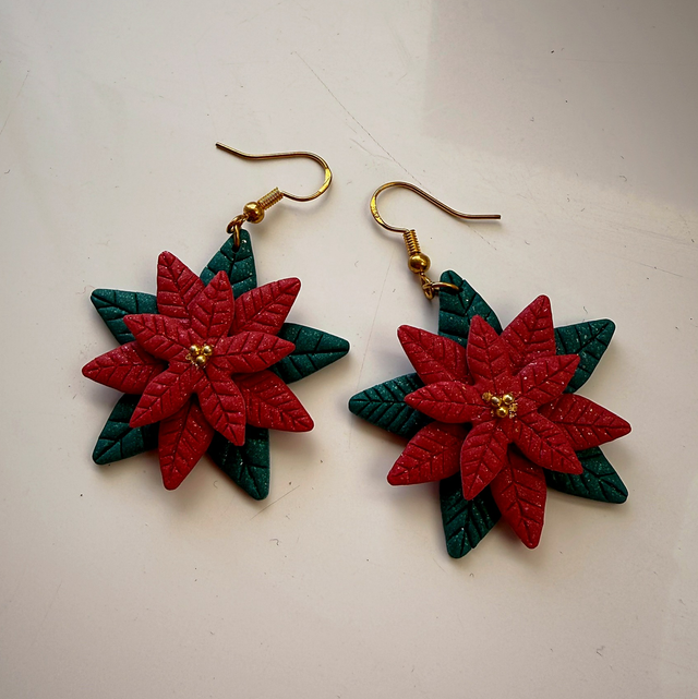 Poinsettia Statement Earrings